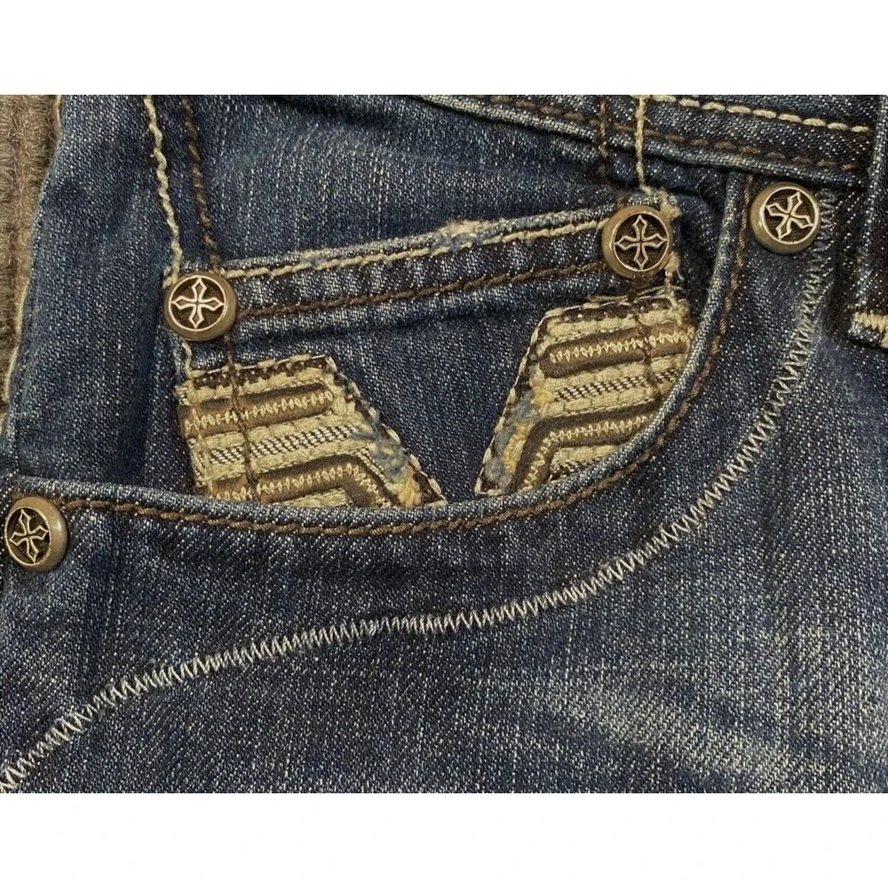 Affliction Jeans Men's Blue Premium Cooper Distressed Denim  Size 33x26